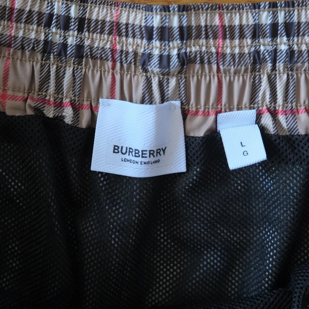 Burberry Swim Shorts Mens Tan Vintage Check Designer Large Trunks
